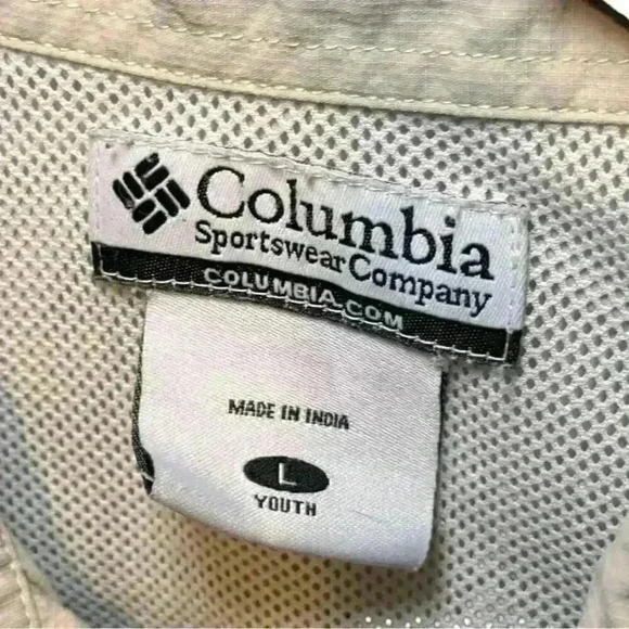 Columbia Beige Long Sleeve Button Down - Boy’s Large - Picture 3 of 6